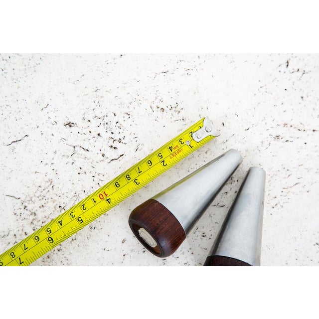 Mid 20th Century Danish Modern Salt Pepper Shaker Set Rosewood A&b Mobler Pair Two For Sale - Image 9 of 10