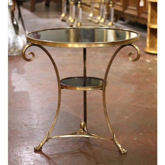 Early 20th Century French Directoire Brass and Bronze Two-Tier Guéridon Table For Sale In Dallas - Image 6 of 8