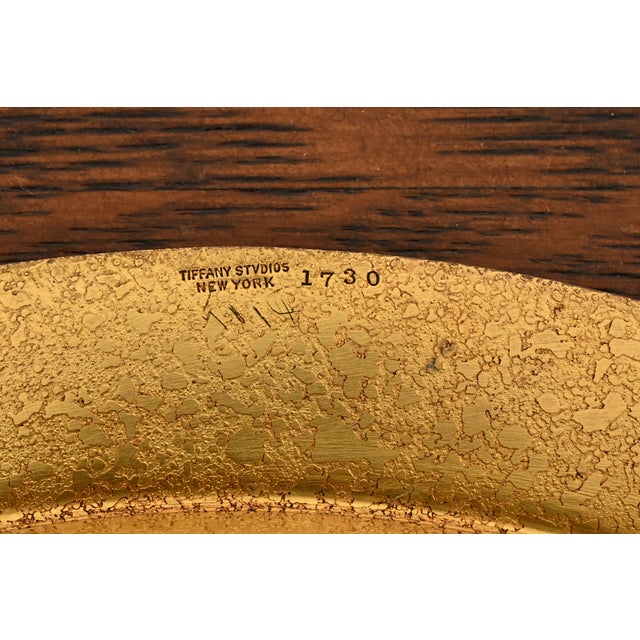 Tiffany Studios New York Bronze Doré Large Tray With Abalone Inlay For Sale - Image 11 of 13