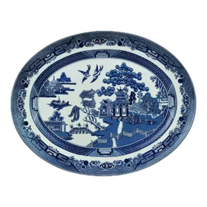 Late 20th Century Blue Willow Design Serving Platter by Johnson Brothers