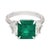 Contemporary Lugano Agl 3.41 Carat Colombian Emerald Diamond 18k White Gold Ring, Size 6 For Sale - Image 3 of 5