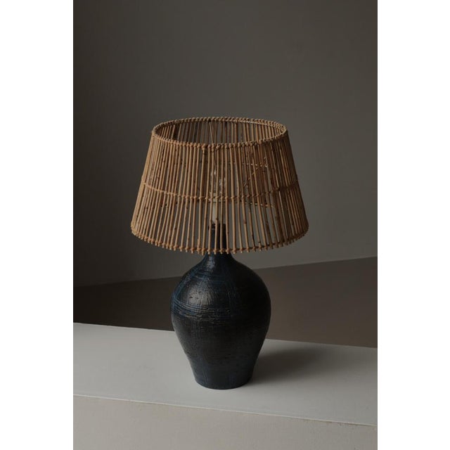 Large Scandinavian Modern Stoneware Lamp attributed to Sejer Keramik, Denmark, 1960s For Sale - Image 9 of 14