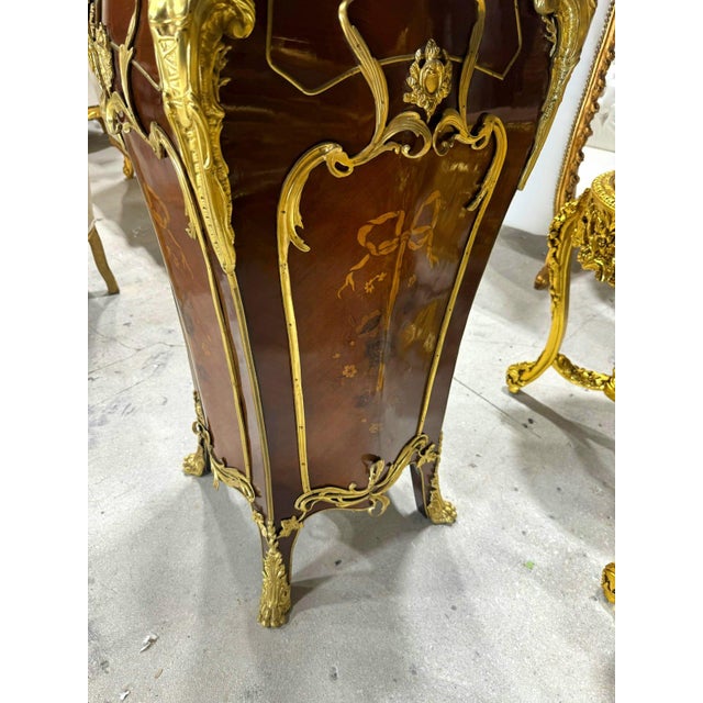 Rococo Style Pedestal Column With Elegant White Marble Top For Sale - Image 12 of 13