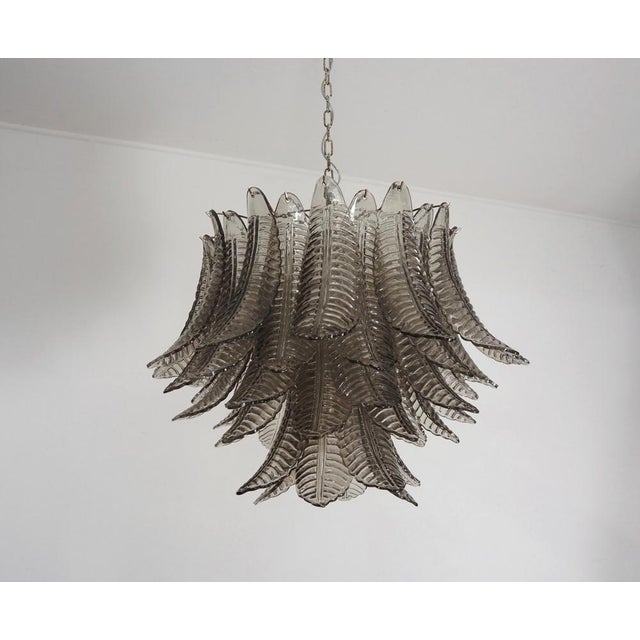 1990s Italian Three-Tier Smoked Felci Glass Chandelier, 1990 For Sale - Image 5 of 14