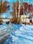 Paper Oil Painting Sunny Winter Day Yuriy Suprunchuk For Sale - Image 7 of 12