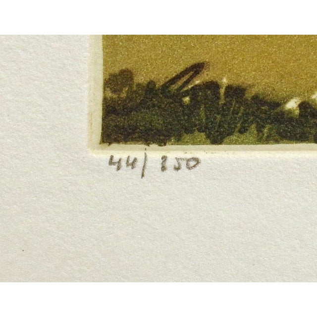 Roger Hebbelinck Hand Signed Vintage Aquatint Etching Country House For Sale - Image 4 of 8