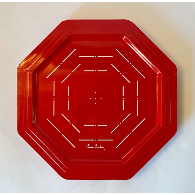 Pierre Cardin Pierre Cardin Set of 10 Octagonal Trays For Sale - Image 4 of 10