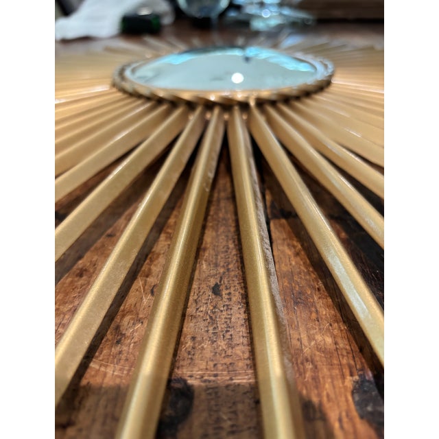 Transitional Vintage Starburst Mirror For Sale - Image 3 of 4
