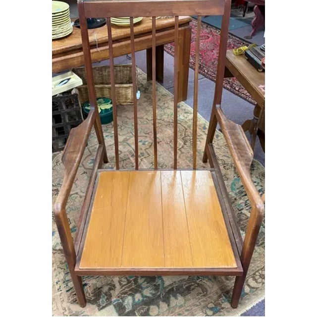 Mid Century Wood Club Chair For Sale In New York - Image 6 of 9