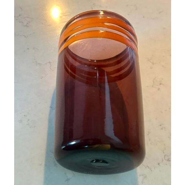 1970s Murano Vase Hand Blown Art Glass 1970s Mid Century Modern For Sale - Image 5 of 6