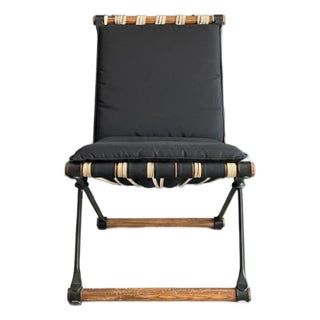 Early First Generation Cleo Baldon X-Base Campaign Side Chair, Ca. 1960 For Sale