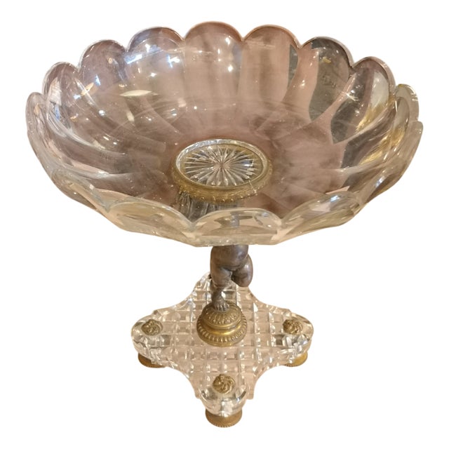 Crystal Baccarat Centerpiece Vase, 1890s For Sale