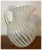 Antique 19th c. American opalescent white swirl glass pitcher with ruffled rim. Applied handle and polished pontil on the...