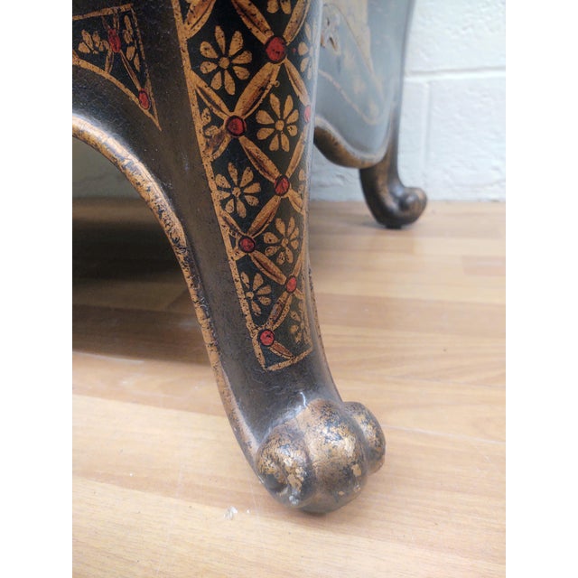 Chelsea House Custom Chinoiserie Black Bombe Commode 3 Drawer Chest. Custom made piece that has shaped polished black...