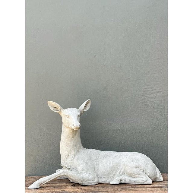 Vintage Life Size Deer Sculpture For Sale - Image 12 of 12