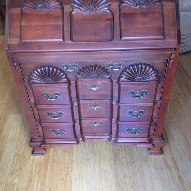1980s 1980s Maddox Solid Cherry Wood Secretary Desk - 2 Pieces For Sale - Image 5 of 12