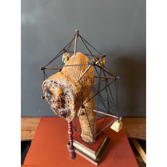 Brutalist Vintage Rare Handmade Esoteric Divination Statue With Question and Answer Pendulum. For Sale - Image 3 of 10