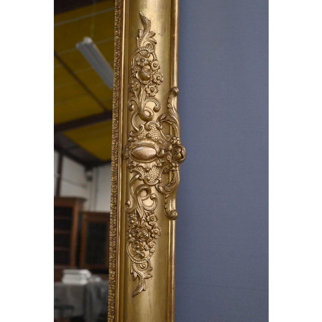 19th Century Restoration Gilded Wood Mirror For Sale - Image 9 of 15