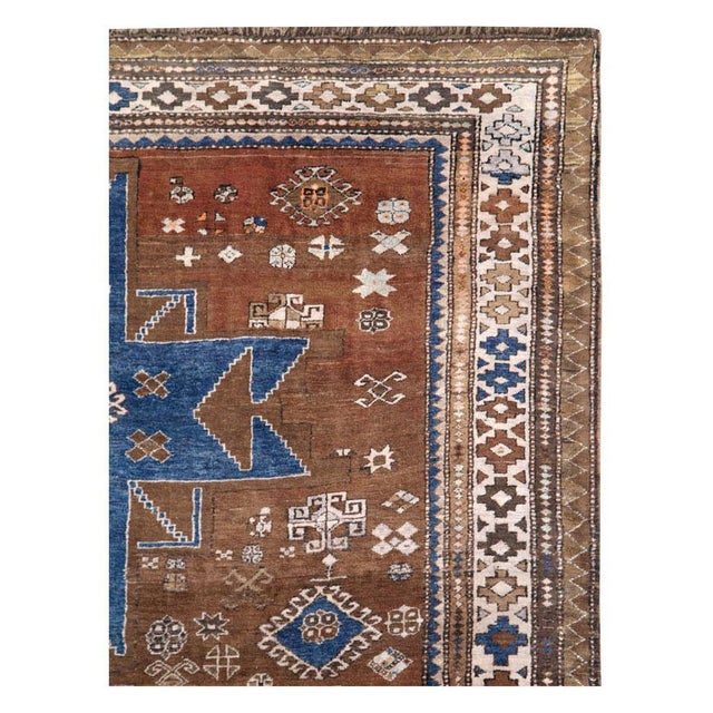 Galerie Shabab Collection Mid-20th Century Handmade Caucasian Kazak Tribal Accent Rug For Sale - Image 4 of 10