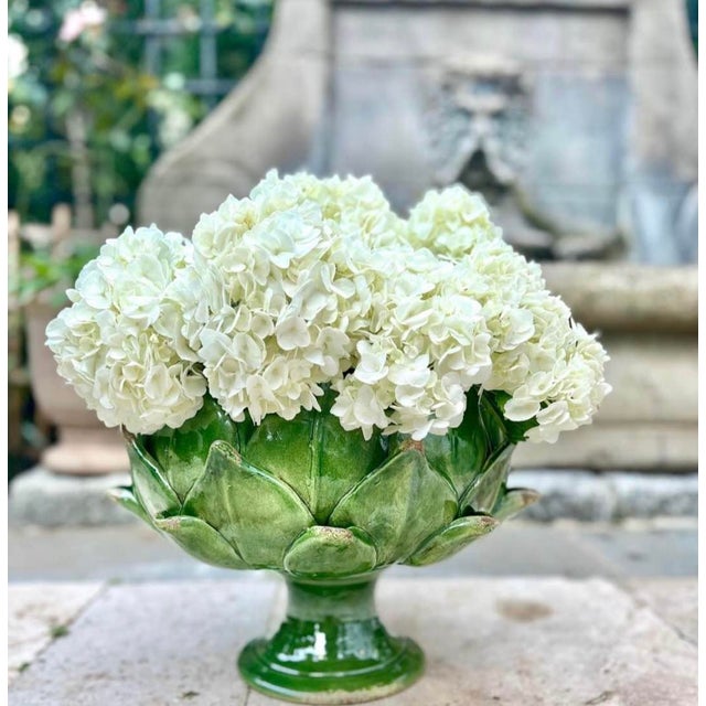 Handcrafted in Tuscany, this large Italian majolica artichoke bowl is made using a remarkably labor-intensive traditional...