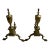Vintage Pair of Victorian Queen Anne Style Polished Brass Andirons For Sale