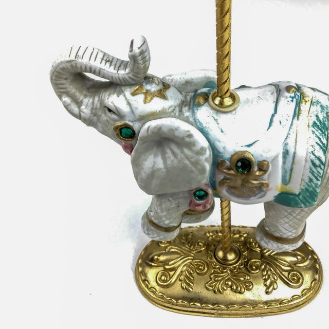Vintage Elephant 24k Gold Plated Carousel Figure For Sale - Image 9 of 11