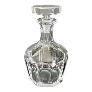 1970s Nils Landberg for Orrefors, Faceted Crystal Decanter & Original Stopper For Sale