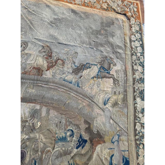 Large Antique Aubusson Tapestry with Historical Battle Scene, 17th Century For Sale - Image 4 of 18