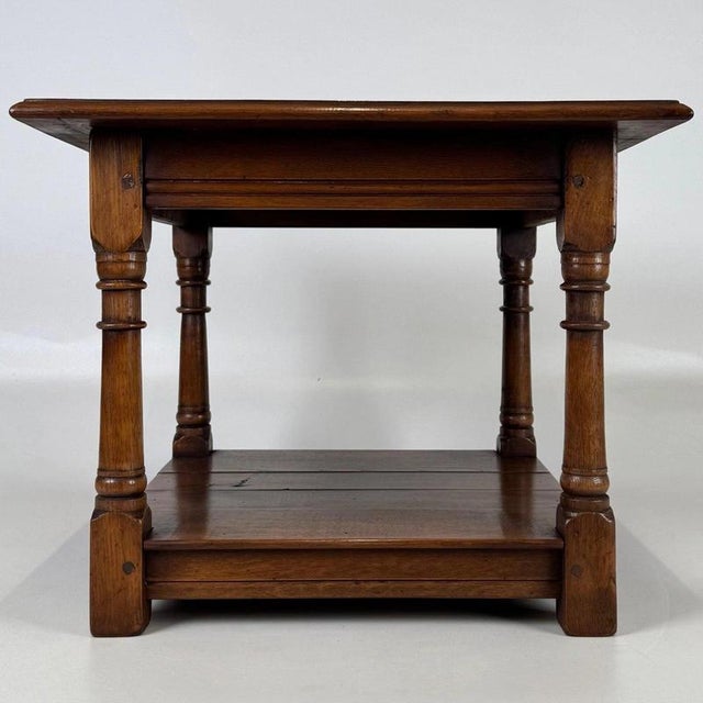 Gold 20th Century English Small Oak Side Table For Sale - Image 8 of 12