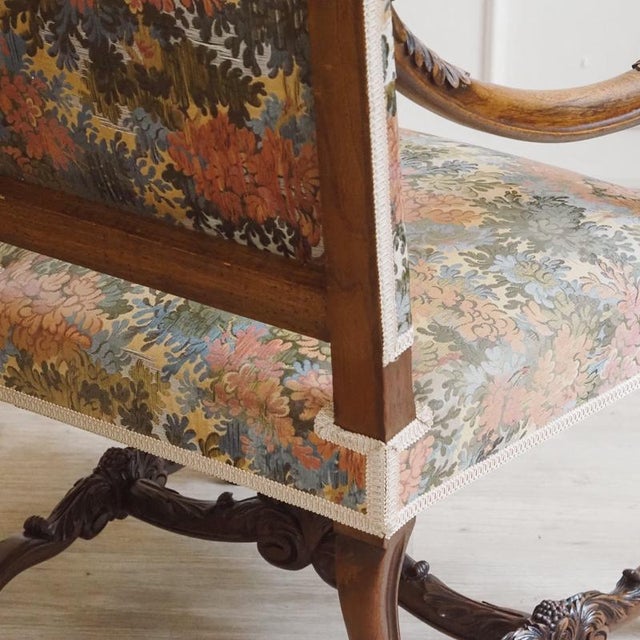 Louis XIV Armchair in Walnut, 1880 For Sale - Image 11 of 15