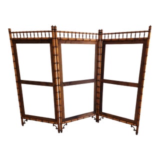 Antique 19th Century French Aesthetic Movement Faux Bamboo Room Divider/ Screen Frame For Sale