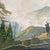 Rustic European Excellent Vintage Original Elk Mountain Landscape Painting. For Sale - Image 3 of 7