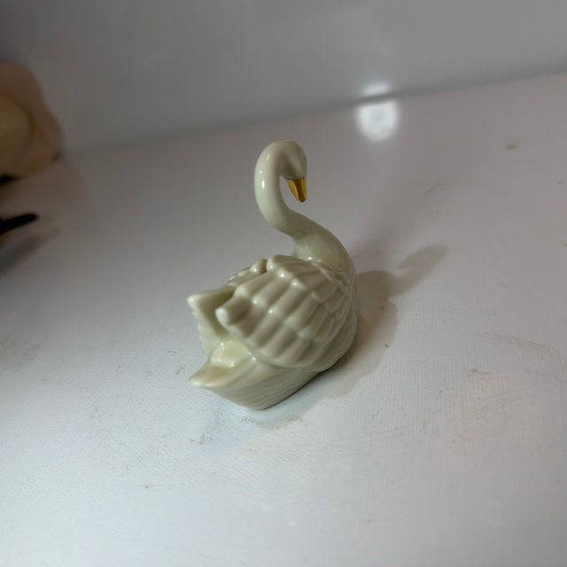 Textile Vintage Lenox Porcelain Swan Place Card Holder/Cake Topper For Sale - Image 7 of 9