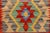 Retro Turkish Kilim Red Beige Hand-Woven Wool Rug For Sale - Image 4 of 9