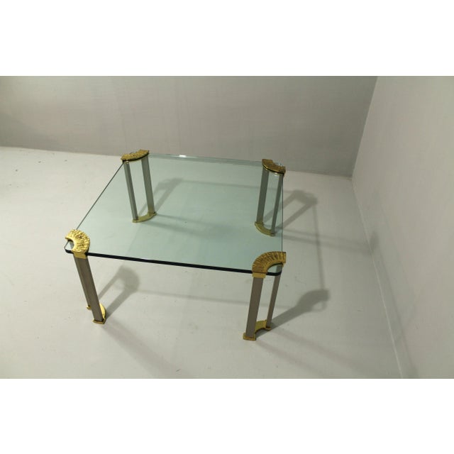 Peter Ghyczy Large Coffee Table in Bronze, Glass and Steel from Peter Ghyczy, 1970s For Sale - Image 4 of 7