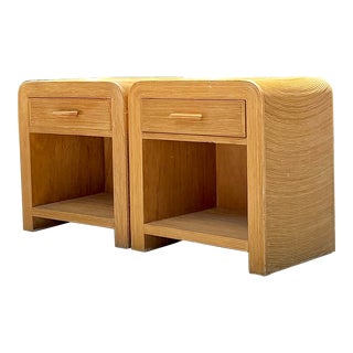 Vintage Coastal Waterfall Pencil Reed Nightstands - a Pair For Sale