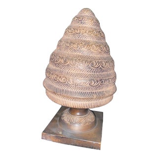 Vintage Engraved Decorative Bronze Finial - Decor Accent - Tabletop - Mantle For Sale