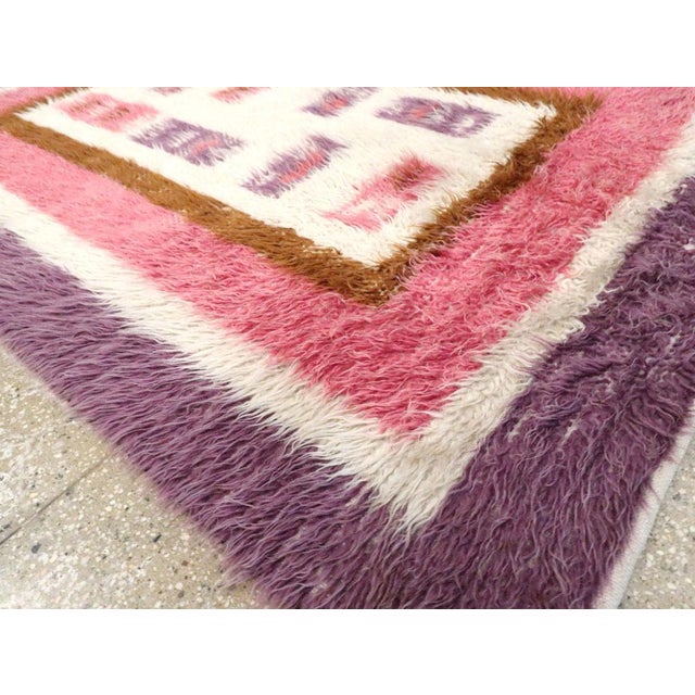 Pink Galerie Shabab Collection Mid-20th Century Handmade Turkish Tulu Accent Rug For Sale - Image 8 of 10