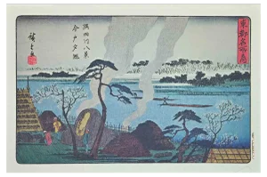 After Utagawa Hiroshige, Eight Scenic Spots along Sumida River, Lithograph, 19th Century