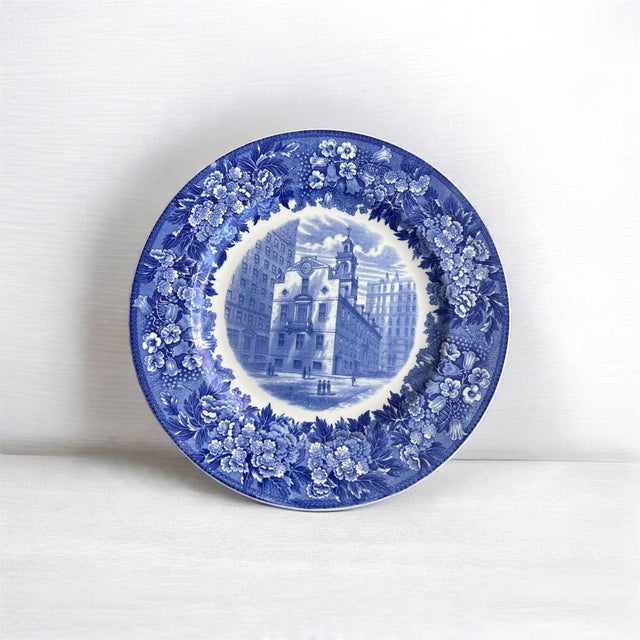 This Wedgwood transferware plate depicts the historic Old State House in Boston, Massachusetts. Wedgwood is world-renowned...