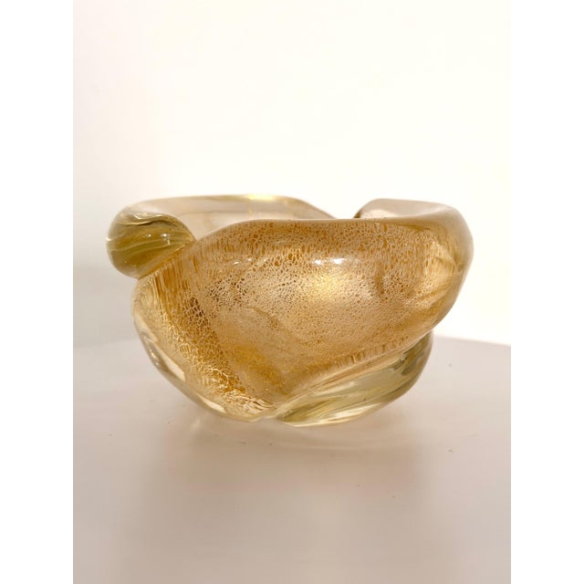 Archimede Seguso Vintage Thick Murano Glass Ashtray by Archimede Seguso, 1950s For Sale - Image 4 of 12