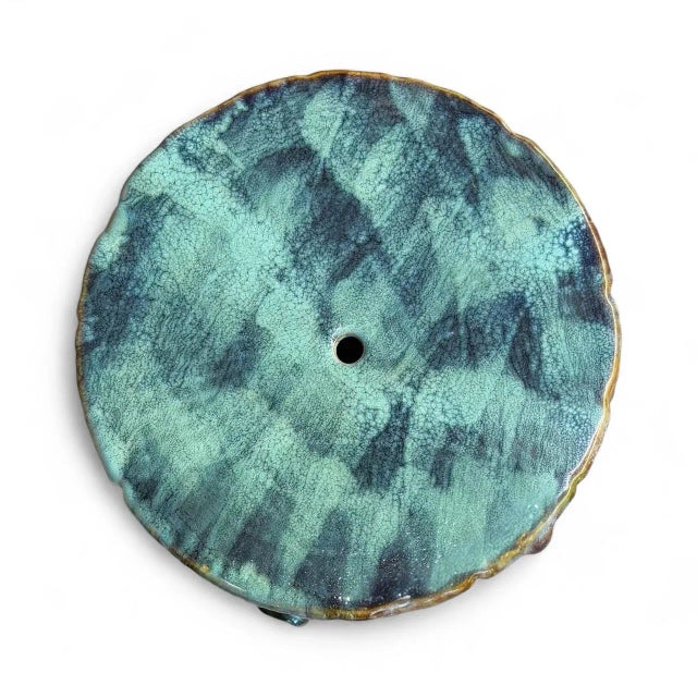 Modern Vintage Drip-Glaze Stump-Form Garden Stool For Sale - Image 3 of 5