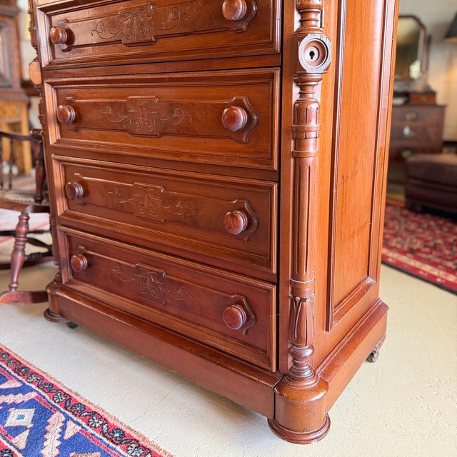 Late 19th Century Late 19th Century Antique Walnut Highboy Dresser For Sale - Image 5 of 11