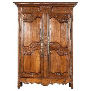 Large 18th Century French Carved Walnut Armoire