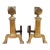 Antique Brass and Cast Iron Andirons or Chenets, a Pair For Sale