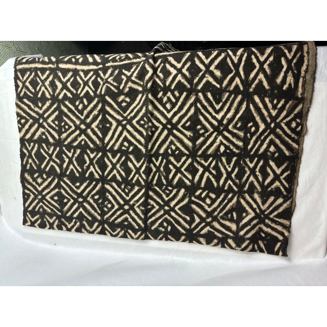 African African Mud Cloth, Black and Gray on Light Tan For Sale - Image 3 of 3