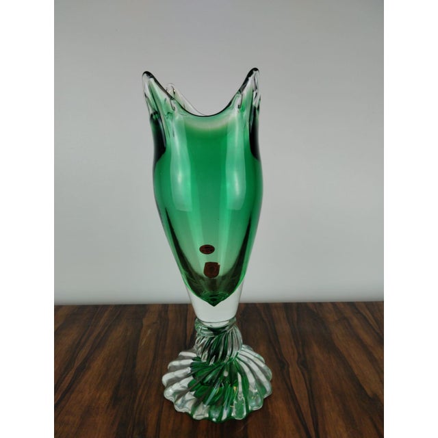 Large Czech Vase in Rubín Glass For Sale - Image 6 of 7