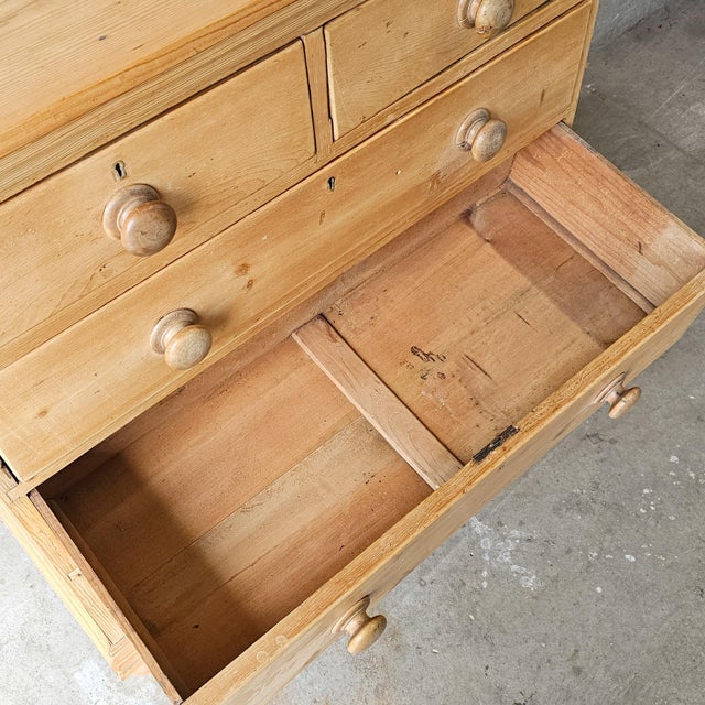 Beige Antique English Pine Dresser Chest of Drawers - Circa 1870 For Sale - Image 8 of 9