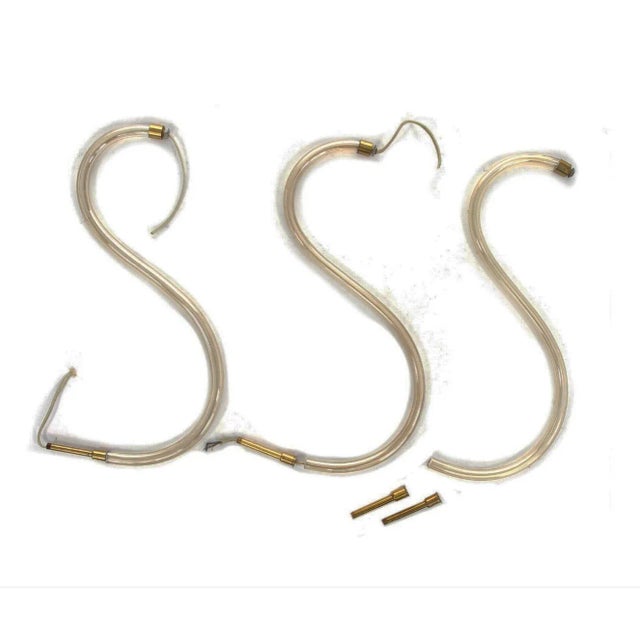 Glass Large Murano Amber-Glass Chandelier, 1950s For Sale - Image 7 of 8