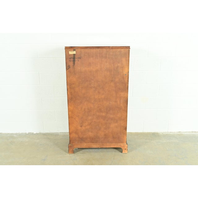 Henredon Georgian Mahogany and Burl Wood Highboy Dresser For Sale - Image 12 of 14